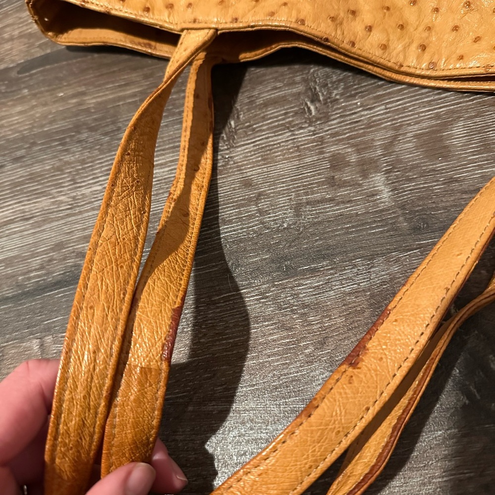 Fatto A Mano Carlos Falchi Ostrich Leather Tote - Picture 8 of 9